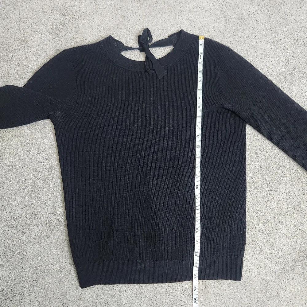 Aritzia 100% Wool Black Sweater Balletcore Open Scoop Back Size Small - Picture 10 of 14